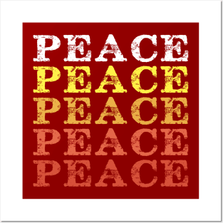 Vintage, Retro Repeating PEACE Posters and Art